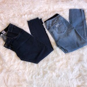 Maternity jeggings with cut bottoms